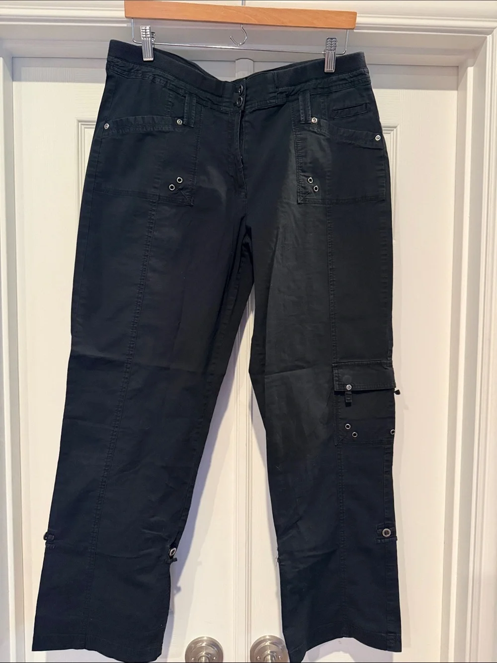 Chico's Black Cargo Pants with Utility Pockets 2.5